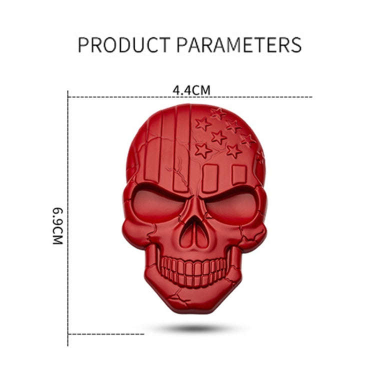 Three-dimensional Devil Skull Metal Plating Car Sticker (Silver)