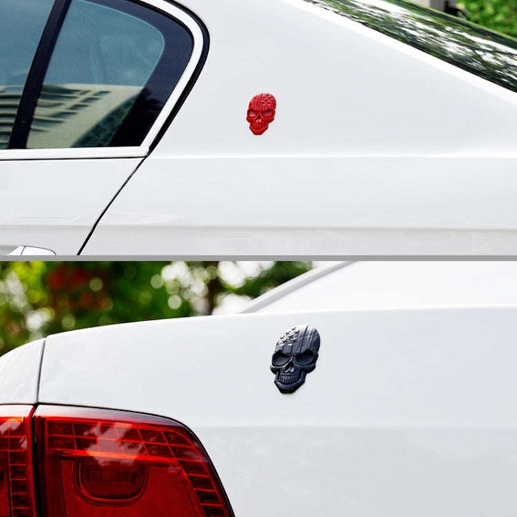 Three-dimensional Devil Skull Metal Plating Car Sticker (Black)