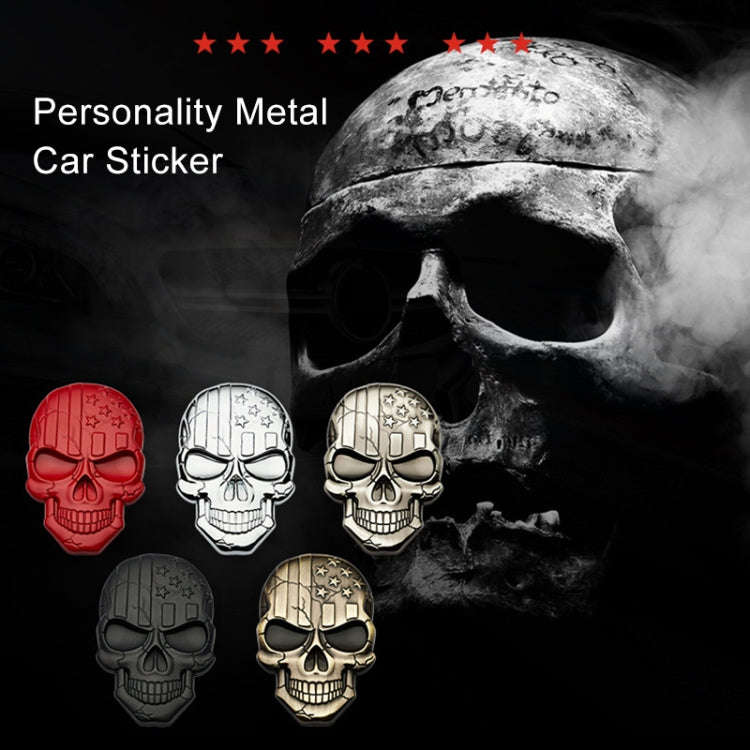 Three-dimensional Devil Skull Metal Plating Car Sticker (Red)