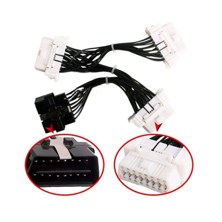 ELM327 OBD2 16Pin Male to 3 Female Car Diagnostic Cable