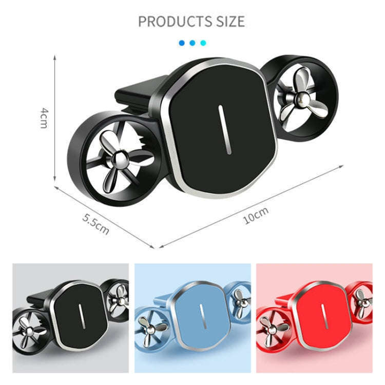 Car Dual-turbo Air Outlet Magnetic Mobile Phone Holder with Aromatherapy (Blue)