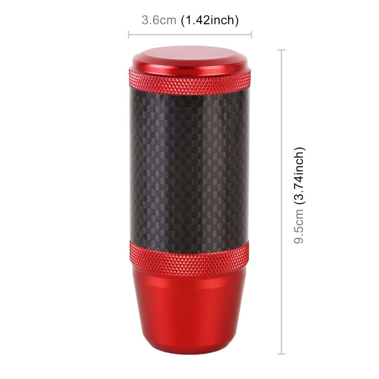 Universal Car Carbon Fiber Metal Gear Shift Knob (Red)