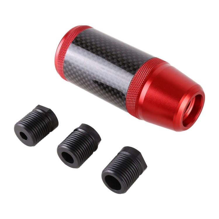 Universal Car Carbon Fiber Metal Gear Shift Knob (Red)