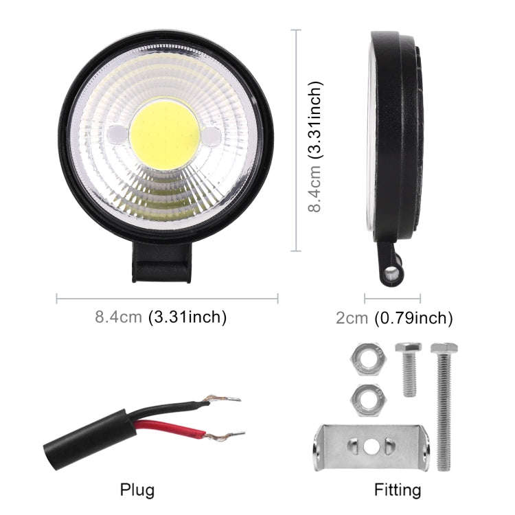 Car Round Work Light with COB Lamp Beads