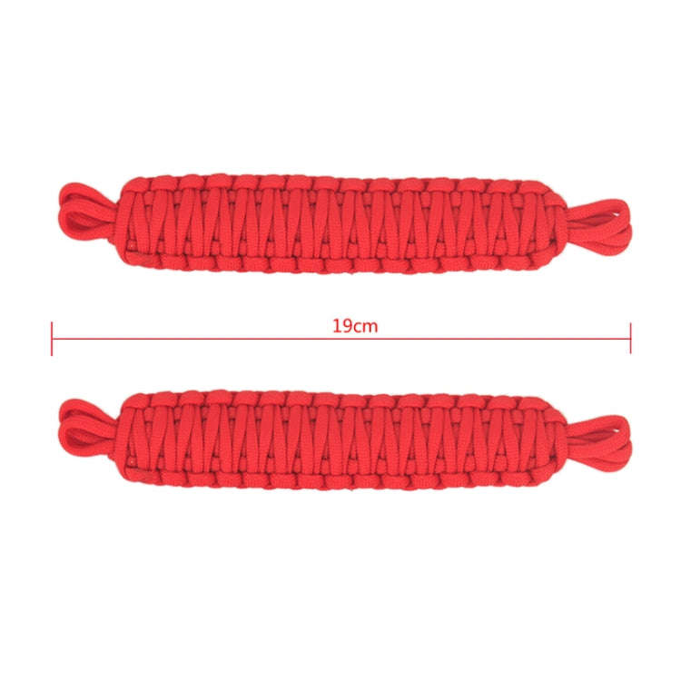 Pair Car Door Limit Braided Rope Strap for Jeep Wrangler (Red)