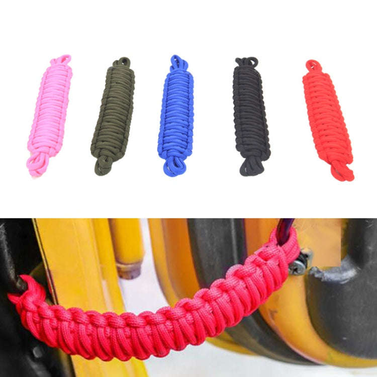 Pair Car Door Limit Braided Rope Strap for Jeep Wrangler (Red)