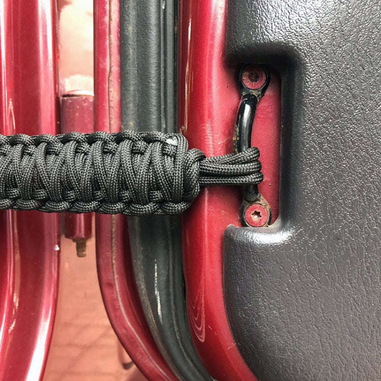 Pair Car Door Limit Braided Rope Strap for Jeep Wrangler (Red)