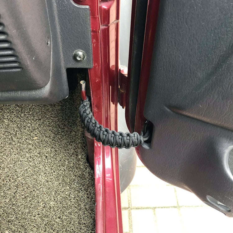 Pair Car Door Limit Braided Rope Strap for Jeep Wrangler (Red)