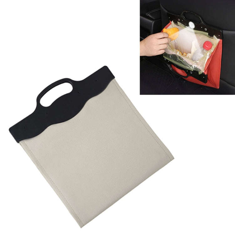 Car Multi-functional Hanging Front Trash Can with LED Light, 32 x 28cm (Beige)