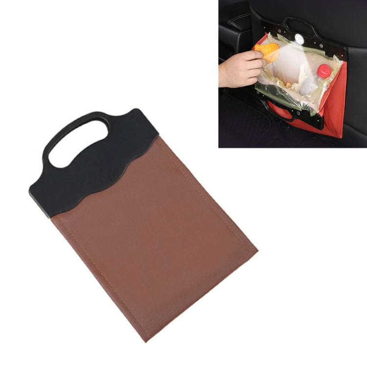 Car Multi-functional Hanging Front Trash Can with LED Light, 28 x 18cm (Coffee)
