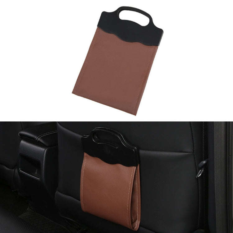 Car Multi-functional Hanging Front Trash Can with LED Light, 28 x 18cm (Coffee)