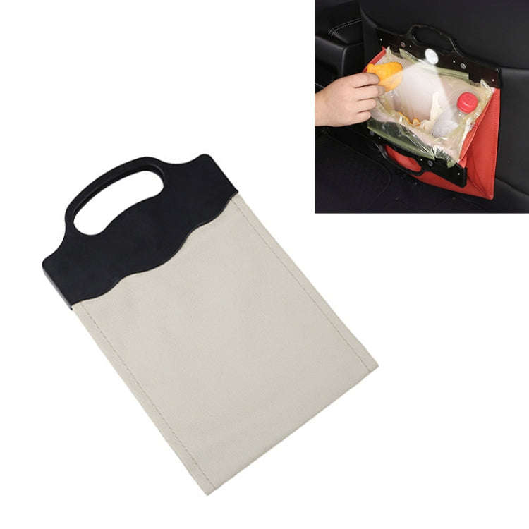 Car Multi-functional Hanging Front Trash Can with LED Light, 28 x 18cm (Beige)