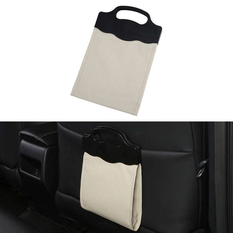 Car Multi-functional Hanging Front Trash Can with LED Light, 28 x 18cm (Beige)