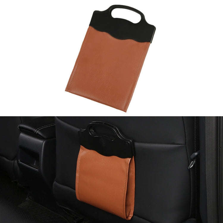 Car Multi-functional Hanging Front Trash Can with LED Light, 28 x 18cm (Brown)