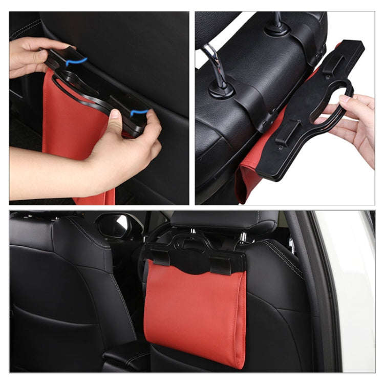 Car Multi-functional Hanging Front Trash Can with LED Light, 28 x 18cm (Coffee)