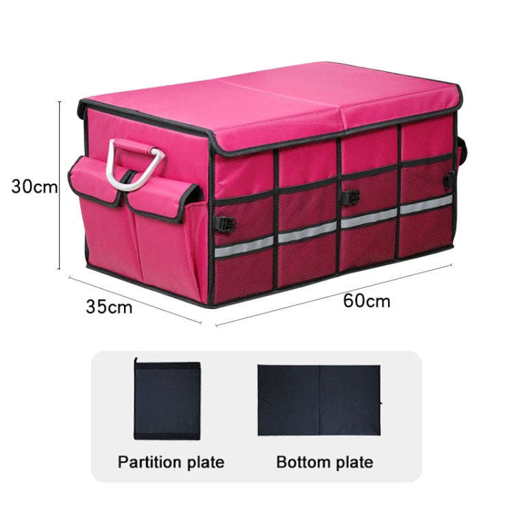 Car Trunk Foldable Storage Box, Capacity: 66L (Rose Red)
