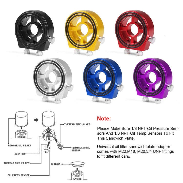 Car Modification Oil Temperature and Oil Pressure Gauge Adapter (Blue)