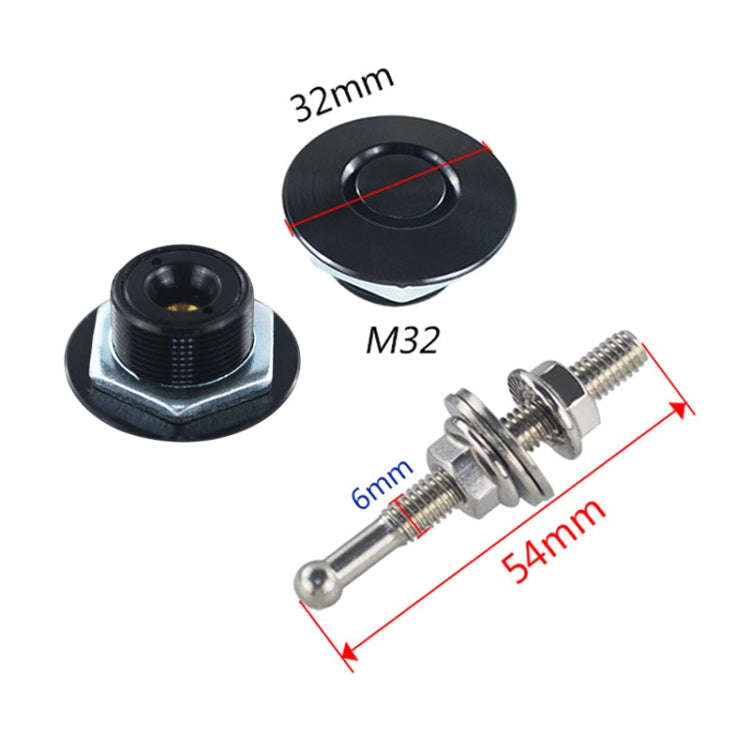 54mm Stainless Steel Quick-pins Push Button Billet Hood Pins Lock Clip Kit (Silver)
