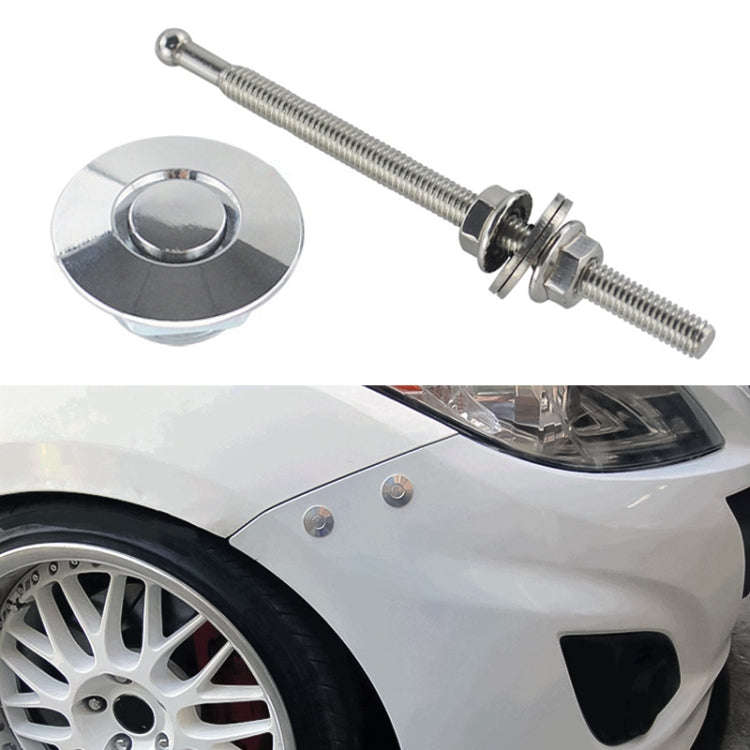 100mm Stainless Steel Quick-pins Push Button Billet Hood Pins Lock Clip Kit(Silver)
