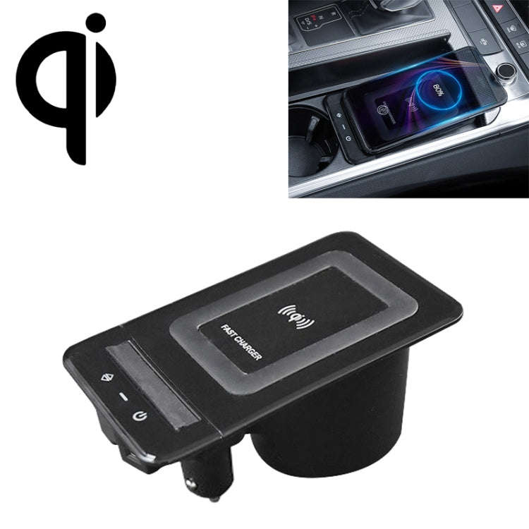 HFC-1052 Car Qi Standard Wireless Charger 15W / 10W Quick Charging for Audi A6L 2019-2022, Left D...