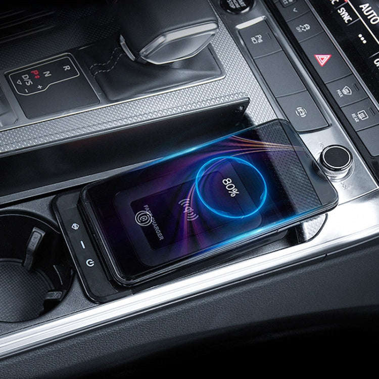 HFC-1052 Car Qi Standard Wireless Charger 15W / 10W Quick Charging for Audi A6L 2019-2022, Left D...