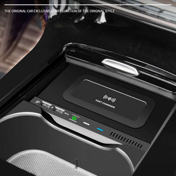 HFC-1020 Car Qi Standard Wireless Charger 10W Quick Charging for Mercedes-Benz A Class 2019-2022,...