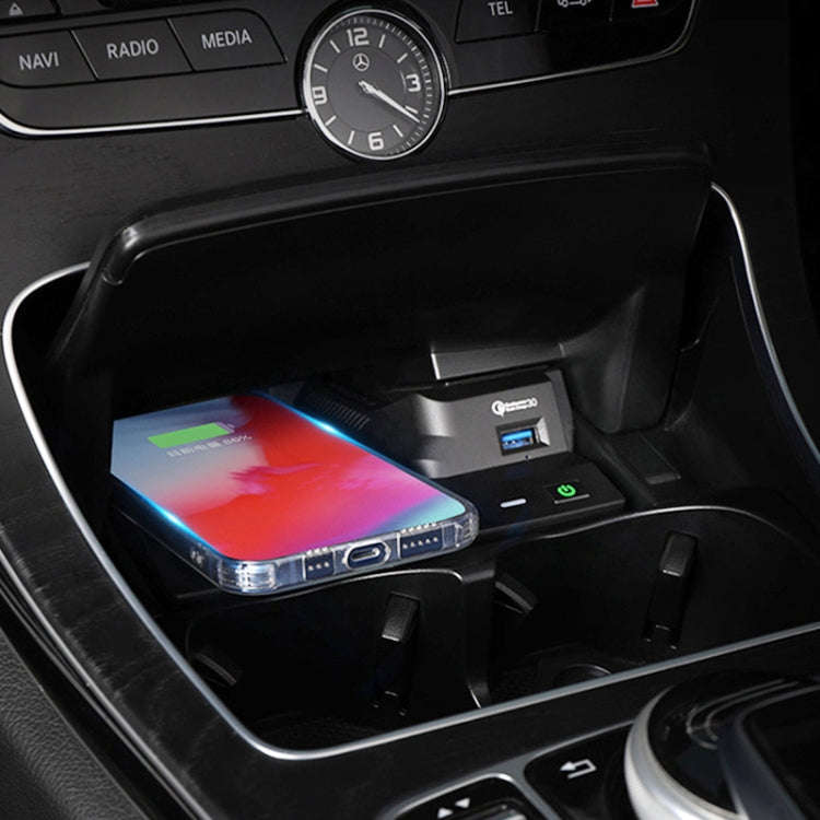 HFC-1021 Car Qi Standard Wireless Charger 10W Quick Charging for Mercedes-Benz C Class 2015-2021,...