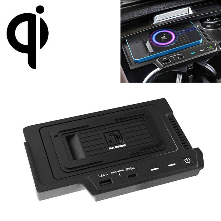 HFC-1022 Car Qi Standard Wireless Charger 15W Quick Charging for Mercedes-Benz GLE 2020-2022, Lef...