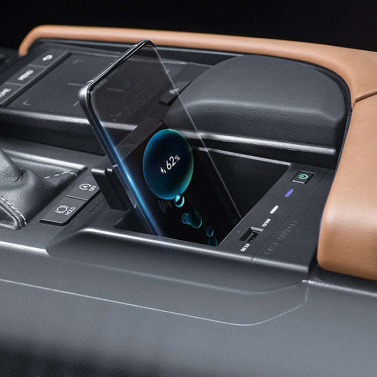 HFC-1110 Car Qi Standard Wireless Charger 10W Quick Charging for Lexus ES 2018-2022, Left Driving
