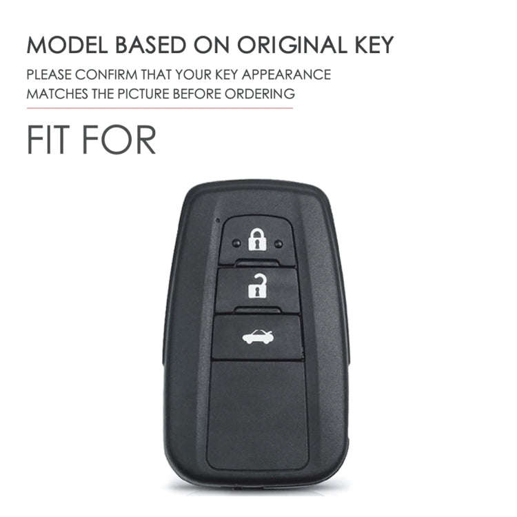 Hallmo Car Female Style Cowhide Leather Key Protective Cover for Toyota(Lake Blue)