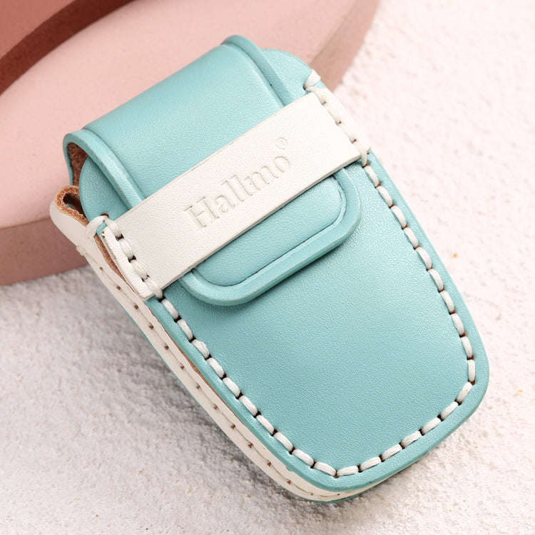 Hallmo Car Female Style Cowhide Leather Key Protective Cover for Toyota(Sky Blue)