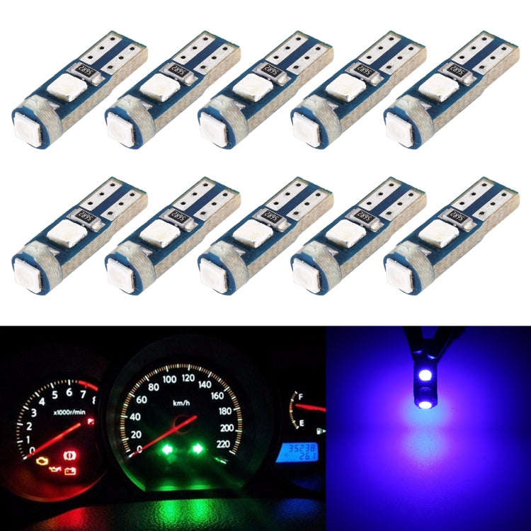 10 in 1 Car T5 0.2W DC12V Instrument Panel LED Decorative Light(Blue Light)