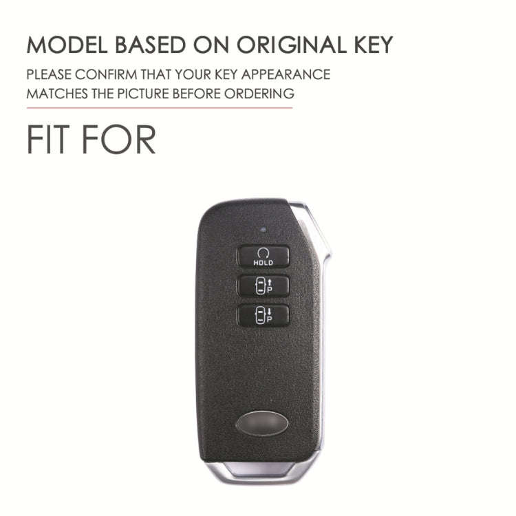 Hallmo Car Cowhide Leather Key Protective Cover for KIA(Blue)