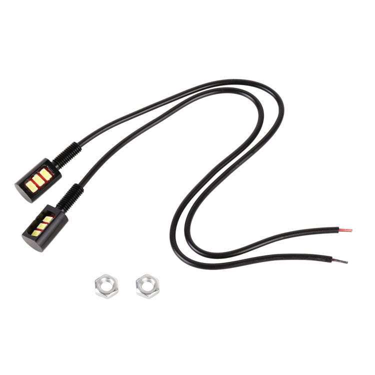 1 Pair DC12V 0.4W 3LEDs SMD-5630 Car / Motorcycle License Plate Light, Cable Length: 27cm (Red Li...