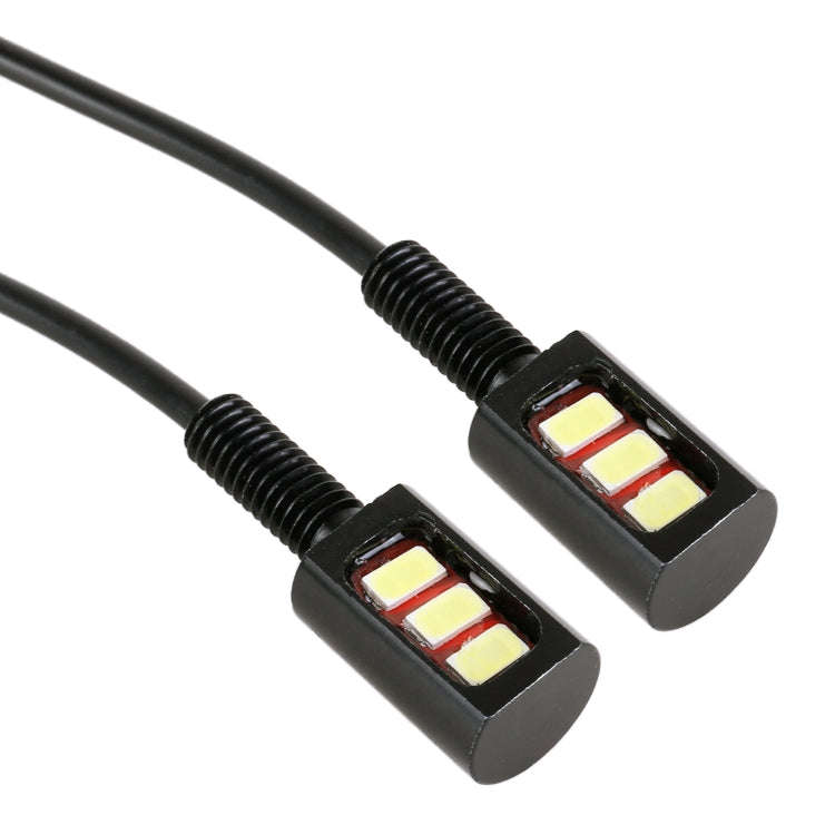 1 Pair DC12V 0.4W 3LEDs SMD-5630 Car / Motorcycle License Plate Light, Cable Length: 27cm (Red Li...