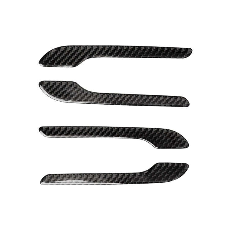 4 PCS Carbon Fiber Car Outside Handle Decorative Sticker for Tesla Model 3