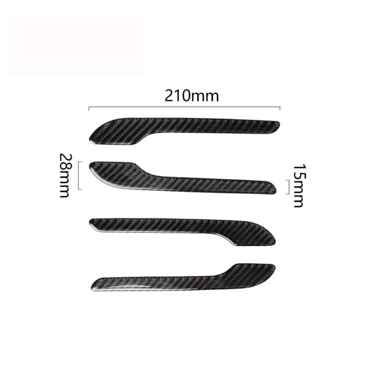 4 PCS Carbon Fiber Car Outside Handle Decorative Sticker for Tesla Model 3