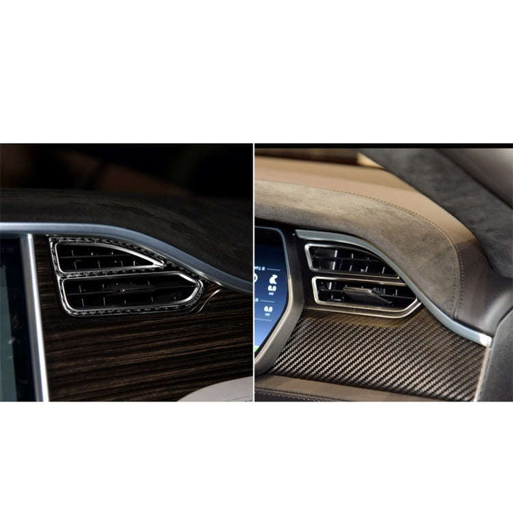 4 PCS Carbon Fiber Car Central Control Instrument Outlet Decorative Sticker for Tesla Model X, Su...
