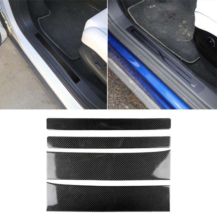 Carbon Fiber Car Door Threshold Decoration Strip Stickers for Tesla Model X
