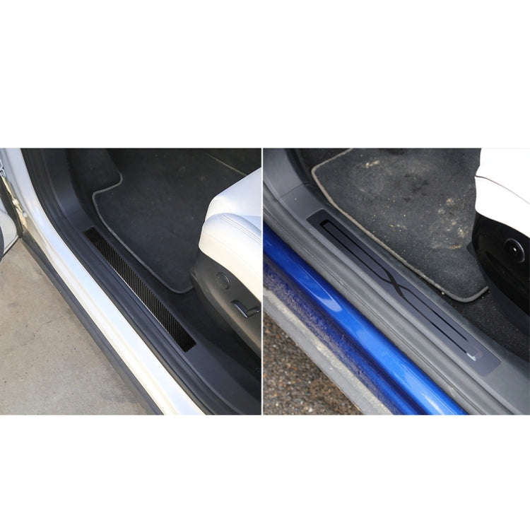 Carbon Fiber Car Door Threshold Decoration Strip Stickers for Tesla Model X
