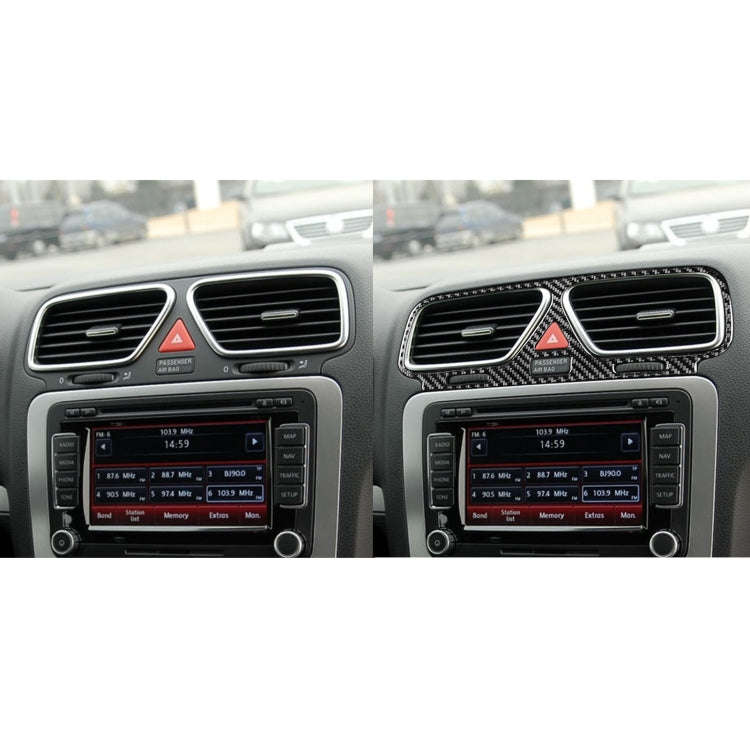 Carbon Fiber Car Central Control Air Outlet Frame Decorative Sticker for Volkswagen Scirocco 2009...