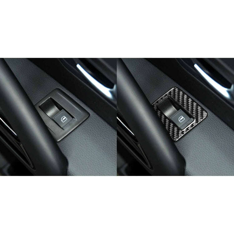 2 PCS / Set Carbon Fiber Car Window Buttons Decorative Sticker for Volkswagen Scirocco 2009-2016,...