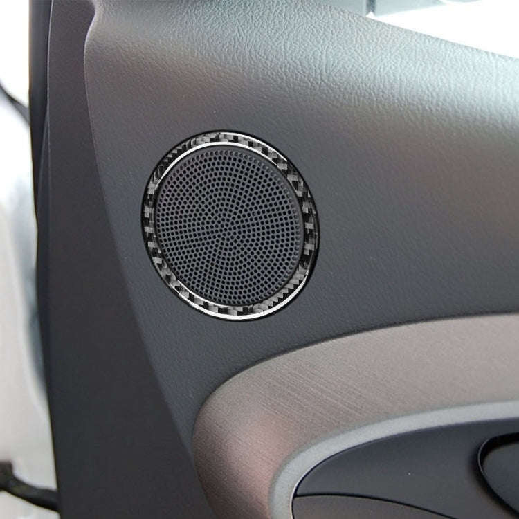 Carbon Fiber Car Door Horn Ring Decorative Sticker for Toyota Old RAV4 2006-2013,Left and Right D...