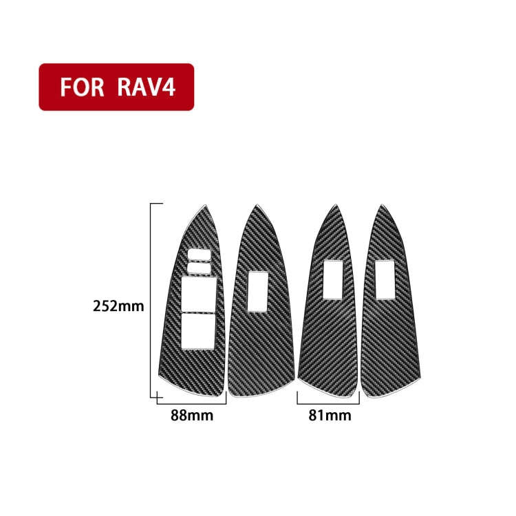 Carbon Fiber Car Lifting Panel Decorative Sticker for Toyota Old RAV4 2006-2013,Left Drive