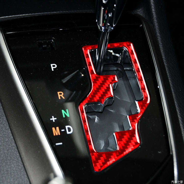 Carbon Fiber Car Gear Decorative Sticker for Toyota Corolla 2014-2018,Left Drive(Red)