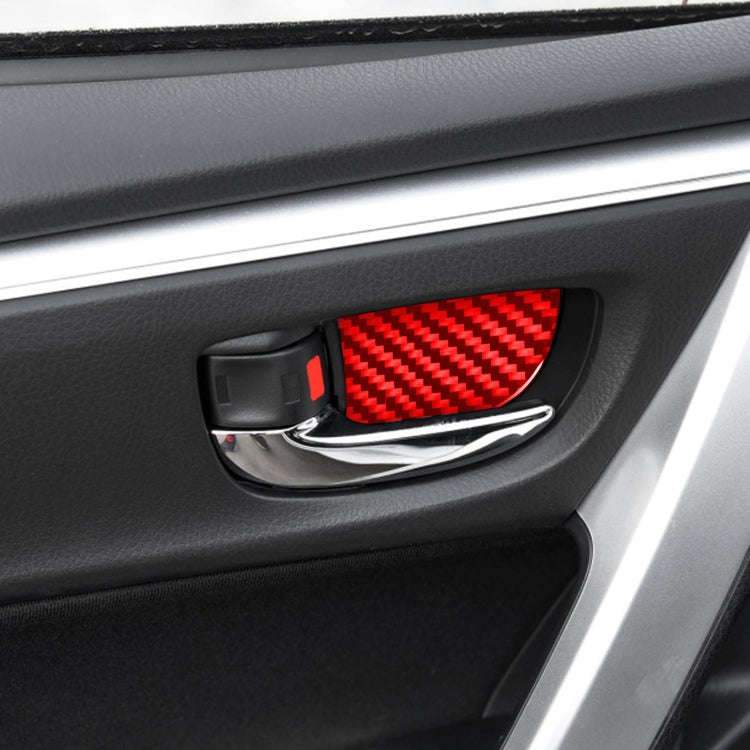 4 PCS / Set Carbon Fiber Car Inner Door Bowl Decorative Sticker for Toyota Corolla 2014-2018,Left...