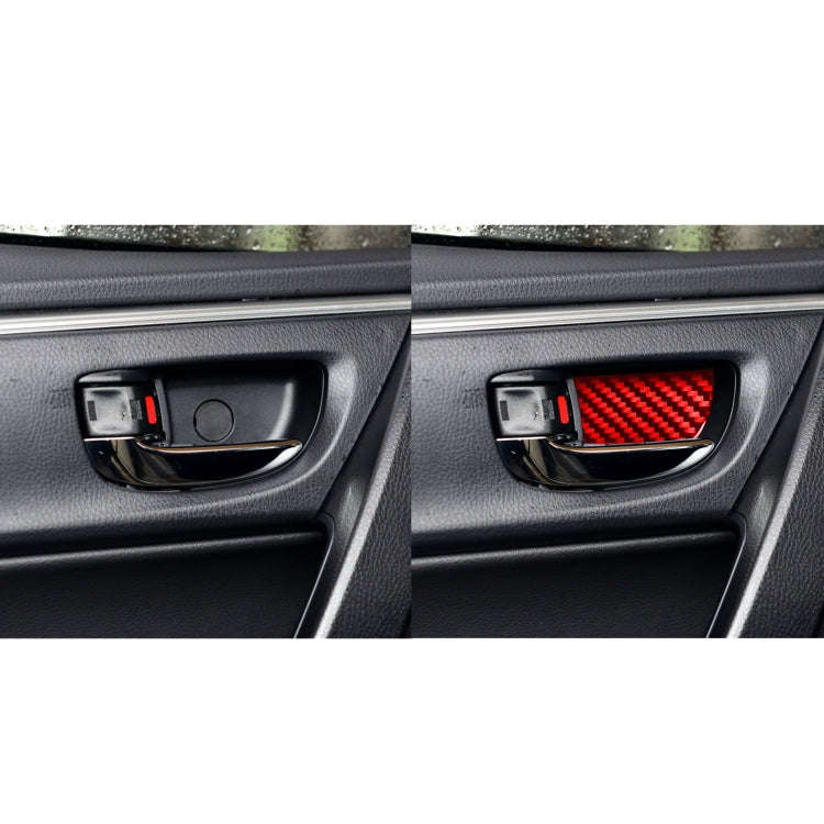 4 PCS / Set Carbon Fiber Car Inner Door Bowl Decorative Sticker for Toyota Corolla 2014-2018,Left...