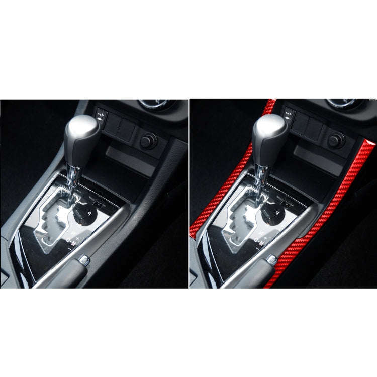 2 PCS / Set Carbon Fiber Car Gear Side Decorative Sticker for Toyota Corolla 2014-2018,Right Driv...
