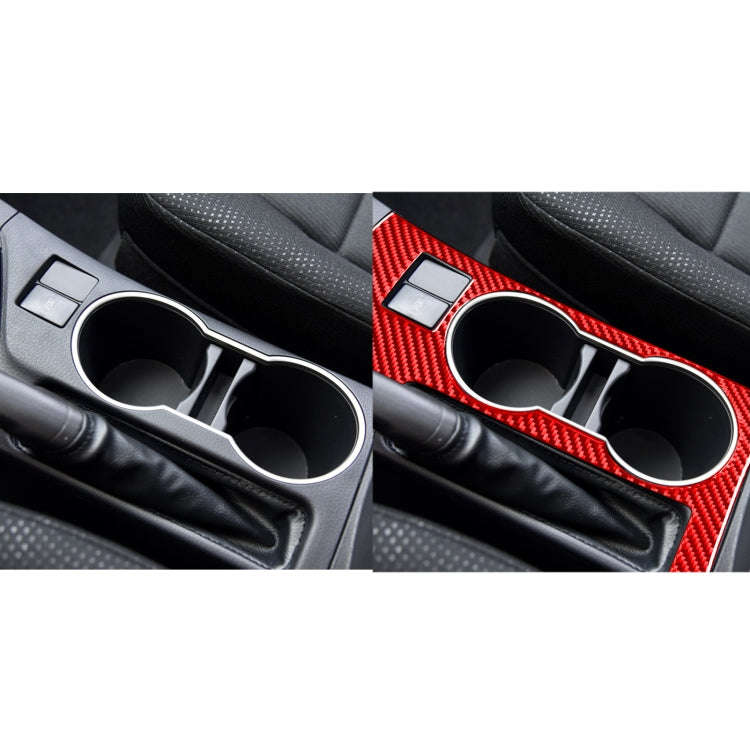 Carbon Fiber Car Cup Holder Panel A Decorative Sticker for Toyota Corolla 2014-2018,Left Drive (Red)