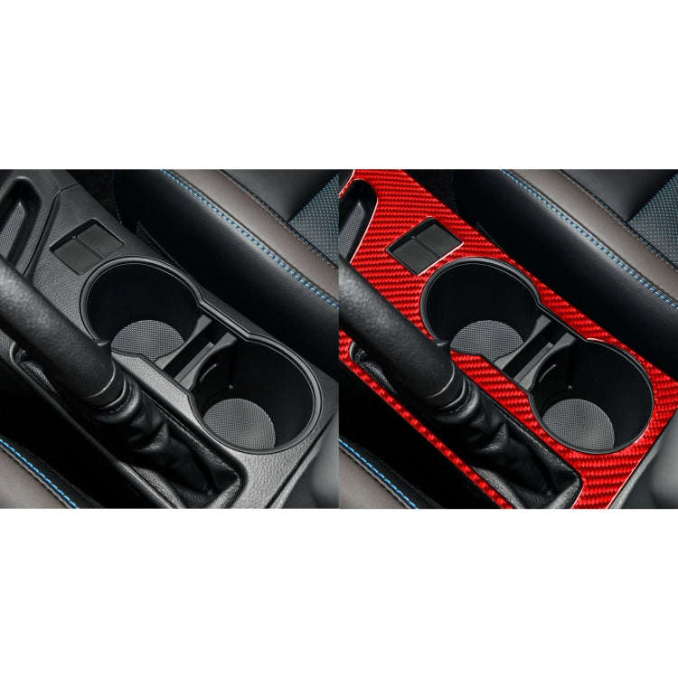Carbon Fiber Car Cup Holder Panel B Decorative Sticker for Toyota Corolla 2014-2018,Left Drive (Red)